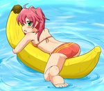  :o ahoge angry armpits ass back banana_boat bangs beads bikini blush body_blush breast_press breasts cameltoe fang fat_mons feet from_side full_body green_eyes gunslinger_stratos hair_between_eyes hair_tie hug inflatable_toy looking_at_viewer looking_back lying object_hug on_stomach pink_hair profile red_bikini ripples senyou6060 shinou_matsurika small_breasts soles solo straddling striped striped_bikini swimsuit twintails v-shaped_eyebrows water wet 