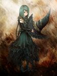  black_hair blue_eyes demon&#039;s_souls demon's_souls detached_sleeves dress female from_software hat ise_(pixiv2136520) long_hair pointy_shoes solo souls_(from_software) witch witch_hat yuria_the_witch 
