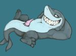  3_toes erection fangs feral fish looking_at_viewer male marine penis shark smile solo toes total_drama_island 