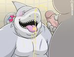  &lt;3 blush chubby duo dyers erection faceless_male fish gay humanoid_penis male marine nude open_mouth peeing peeing_in_mouth peeing_inside penis shark shower tongue tongue_out urine wanikami watersports 