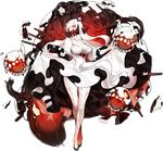  akira_(kadokawa) breasts cannon covered_mouth crossed_legs dress full_body glowing glowing_eyes kantai_collection large_breasts long_hair looking_away midway_hime official_art pale_skin red_eyes shinkaisei-kan solo standing transparent_background veins watson_cross white_dress white_hair 