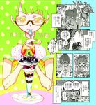  bad_id bad_twitter_id bench black-framed_eyewear blending building enouchi_ai food glass glasses green_background green_hair head_rest house ice_cream looking_at_viewer manaka_lala minami_mirei mouth_hold multiple_girls outdoors ponytail pout pretty_(series) pripara semi-rimless_eyewear short_sleeves simple_background spoon summer table translation_request umbrella under-rim_eyewear yuri 