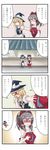  4koma ao_usagi black_hair blonde_hair blush braid breast_grab breasts comic covered_nipples detached_sleeves grabbing hakurei_reimu hat highres kirisame_marisa medium_breasts multiple_girls short_hair touhou translated trembling witch_hat yuri 