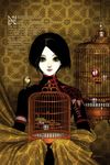  animal animal_on_shoulder bird bird_on_shoulder birdcage black_eyes black_hair brown_eyes cage china_dress chinese_clothes copyright_request dress english maggi nightingale_(bird) pale_skin short_hair solo 