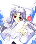  albino iga_tamaki long_hair melty_blood pointy_ears red_eyes ribbon silver_hair solo traditional_media tsukihime white_hair white_len 