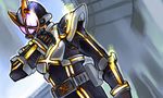  armor bodysuit buckle dutch_angle helmet kamen_rider kamen_rider_555 kamen_rider_kaixa male_focus neon_trim shigehiro_(hiroi_heya) solo standing 
