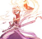  akaboshi_ibun_suikoden bad_id bad_pixiv_id chinese fire huge_weapon magic male_focus smile solo sword taisou_(akaboshi_ibun_suikoden) weapon yahako 