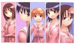  :d azumanga_daiou column_lineup glasses kasuga_ayumu kouno_hikaru mihama_chiyo mizuhara_koyomi multiple_girls open_mouth sakaki school_uniform smile takino_tomo 