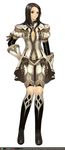  black_eyes black_hair boots copyright_request costume lips long_hair maggi solo 