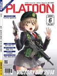  barcode breasts brown_eyes brown_hair cover cover_page daewoo_k1 daewoo_k5 gun hat korea korean kws load_bearing_vest looking_at_viewer medium_breasts military_hat original pleated_skirt skirt solo thighhighs translated trigger_discipline weapon zettai_ryouiki 