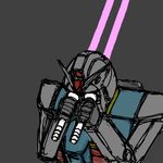  gundam mobile_suit_gundam no_humans rx-78-2 sanpei3 simple_background sword weapon 