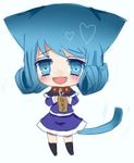  1girl animal_ears blue_eyes blue_hair boots cat_ears chibi coat fairy_tail juvia_loxar lowres tail 