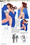  alicia_melchiott artbook ass bikini bow breasts brown_eyes brown_hair commentary english hair_bow hard_translated headdress highres honjou_raita large_breasts long_hair military military_uniform non-web_source senjou_no_valkyria senjou_no_valkyria_1 solo strapless swimsuit twintails uniform 