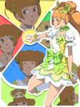  akinbo_(hyouka_fuyou) bad_id bad_pixiv_id boots brown_hair choker cure_rosetta dokidoki!_precure double_bun green_choker hair_ornament long_hair magical_girl montage precure rance_(dokidoki!_precure) skirt smile twintails wrist_cuffs yotsuba_alice 