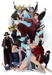  5boys alternate_costume baccano! black_hair blonde_hair brown_hair chane_laforet child chinese_clothes claire_stanfield closed_eyes czeslaw_meyer dress enami_katsumi ennis everyone eyepatch firo_prochainezo glasses gloves happy hat highres isaac_dian jacuzzi_splot long_hair miria_harvent multiple_boys multiple_girls nice_holystone ponytail red_hair short_hair 
