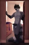  anthro beckoning collar inviting leash looking_at_viewer male mammal nude petplay procyonid raccoon roleplay solo tazara 