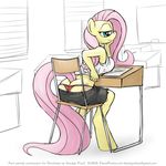 anthro anthrofied butt clothed clothing equine female fluttershy_(mlp) friendship_is_magic horse mammal my_little_pony panties pony sitting sketch skimpy smudge_proof solo thong underwear 