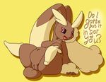  belly black_sclera breasts chubby english_text female flygon_(artist) hybridprojectalpha lagomorph looking_at_viewer lopunny mammal nintendo nipples overweight pink_nipples pok&eacute;mon pussy rabbit red_eyes solo text video_games 