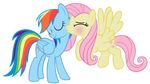  2014 absurd_res alpha_channel blush cute equine female feral fluttershy_(mlp) friendship_is_magic hi_res horse kissing lesbian mammal my_little_pony pegasus pony rainbow_dash_(mlp) sofunnyguy wings 