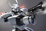  av-98_ingram gun handgun kidou_keisatsu_patlabor mecha no_humans police revolver science_fiction smoke solo solokov_(okb-999) weapon 