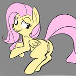  alittlepony anus back_turned bedroom_eyes clitoris equine feathers female feral fluttershy_(mlp) friendship_is_magic fur hair hooves long_hair looking_at_viewer looking_back mammal my_little_pony pegasus pink_hair presenting pussy raised_tail smile solo wings yellow_fur 