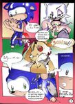  anthro balls bat big_breasts big_penis breasts comic dialog dickgirl dripping english_text female flaccid fur group hair hedgehog intersex male mammal neokat nipples penis precum pussy rouge_the_bat sally_acorn sega sonic_(series) sonic_the_hedgehog text wings 