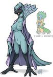  avian beak bird breasts clothed clothing dark_nek0gami female peacock pussy shovel_knight skimpy solo video_games 