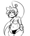  cleavage clothed clothing female genie monochrome overweight ponytail shantae shantae_(series) solo unknown_artist 