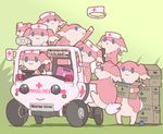  ambiguous_gender ambulance audino berry blue_eyes english_text nintendo nurse_hat pok&eacute;mon text unknown_artist vehicle video_games 