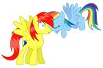  2014 absurd_res alpha_channel duo equine female feral friendship_is_magic hi_res horse kissing male mammal masemj my_little_pony original_character pegasus pony rainbow_dash_(mlp) smile wings 