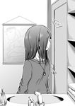  bathroom comic greyscale i_am_homeko jewelry kobayakawa_rinko long_hair love_plus monochrome necklace off-shoulder_sweater solo sweater translated 