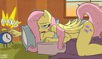  2014 alarm_clock anthro anthrofied big_breasts bra breasts cleavage clock clothed clothing cutie_mark equine female fluttershy_(mlp) friendship_is_magic fur hair inside long_hair mammal my_little_pony panties pegasus pink_hair skimpy solo strangerdanger tired underwear wings yellow_fur 