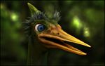  2014 artonis blue_eyes dinosaur eloi feral green_feathers horn lost_eden scalie solo 