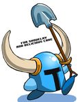  fusion greenmarine helmet horned_helmet kirby kirby_(series) no_humans shovel shovel_knight shovel_knight_(character) solo 
