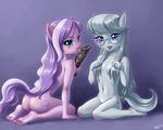  2014 5_toes anthro anthrofied auto_(artist) blue_eyes blush breasts cutie_mark diamond_tiara_(mlp) dildo duo earth_pony equine eyelashes female friendship_is_magic hair holding horse human_feet kneeling licking looking_at_viewer mammal my_little_pony navel plantigrade pony purple_eyes sex_toy silver_spoon_(mlp) toes tongue tongue_out two_tone_hair young 