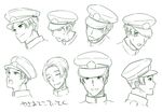  admiral_(kantai_collection) character_sheet collar comic expressions hat kantai_collection looking_at_viewer md5_mismatch military_hat monochrome multiple_views r-king smile translated 