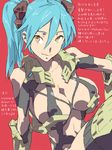  baariya blue_hair breasts drawr erect_nipples original twintails yellow_eyes 