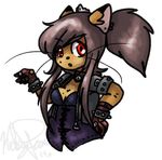  2014 anthro big_breasts breasts cleavage clothed clothing cougar feline female fur gloves hair kami kamikitty long_hair mammal open_mouth queenkami red_eyes solo 