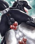  2014 anthro anus balls butt canine dog duo erection fur gay husky invalid_color male mammal marccrevan nitrods open_mouth penis sex tongue wolf 