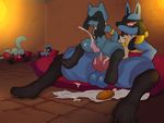  after_sex anal anal_penetration anus balls cum cum_in_ass cum_inside cumshot erection eroborus eyes_closed gay group knot lucario lucaro male nintendo open_mouth orgasm penetration penis pok&eacute;mon red_eyes riolu sex size_difference video_games 