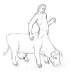  bovine cattle centaur cowtaur equine human mammal multi_head taur 