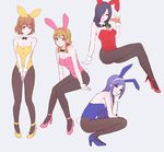  :q animal_ears aono_miki black_hair blonde_hair blue_eyes blue_hair blue_leotard blush breasts brown_eyes brown_hair bunny_ears bunny_girl bunny_tail bunnysuit carrot cleavage detached_collar fake_animal_ears fresh_precure! grey_background hair_over_one_eye hairband hand_on_own_cheek higashi_setsuna highres leotard long_hair low_twintails medium_breasts momozono_love multiple_girls pantyhose pink_eyes pink_leotard precure red_eyes red_leotard short_hair simple_background smile tail tongue tongue_out twintails unpale wrist_cuffs yamabuki_inori yellow_leotard 