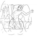  2014 adult anthro balls bath cave claws crystallos cum cumshot dungeons_&amp;_dragons erection horn humanoid_penis invalid_tag kobold line_art male masturbation nude open_mouth orgasm penis reptile scalie sketch smile solo teeth tongue uncut water wet work_in_progress 