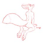  2014 butt canine fennec fox male mammal nude richard_foley sketch solo 