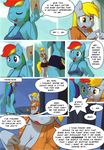  ajin anthro anthrofied blonde_hair blue_body bra clothing comic derpy_hooves_(mlp) english_text equine eyes_closed female friendship_is_magic grey_body hair horse interrogation mammal multi_tone_hair my_little_pony open_mouth pony rainbow_dash_(mlp) text underwear 