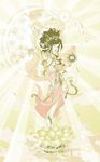  anklet azuma_shou barefoot black_hair cloud dress flower goddess hagoromo highres hindu_mythology hinduism indian jewelry lakshmi light long_hair lotus lotus_pedestal original petals shawl solo 