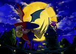  bad_id bad_pixiv_id castle gloves gum_(gmng) moon night paulo shyna_nera_shyna silhouette_mirage werewolf wings 