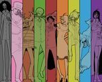  6+boys bad_id bad_pixiv_id brook chako_nejio column_lineup franky monkey_d_luffy multiple_boys multiple_girls multiple_monochrome nami_(one_piece) nico_robin one_piece one_piece:_strong_world roronoa_zoro sanji tony_tony_chopper usopp 