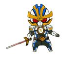  belt chibi kamen_rider kamen_rider_ixa kamen_rider_kiva_(series) kaos lowres male_focus solo sword weapon 