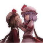  bad_id bad_pixiv_id blonde_hair blue_hair flandre_scarlet kurobuta_gekkan multiple_girls red_eyes remilia_scarlet ribbon short_hair siblings sisters tears touhou wings 